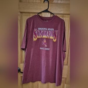 Arizona State Sun Devils Men's 2XL Heathered Maroon T-Shirt By Captivating NWOT